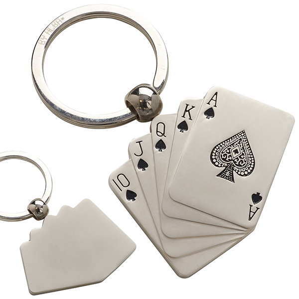 מחזיק מפתחות פוקר כולל חריטה על אלומיניום